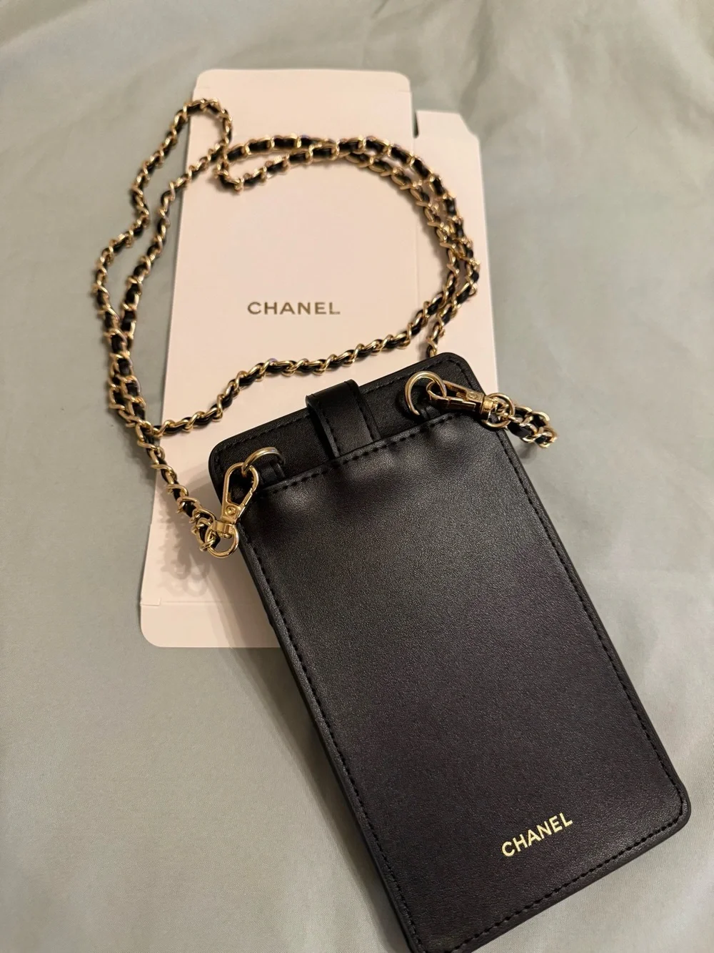 CHANEL Black Coco Crush Quilted Leather Wallet or Phone/Accessory Holder